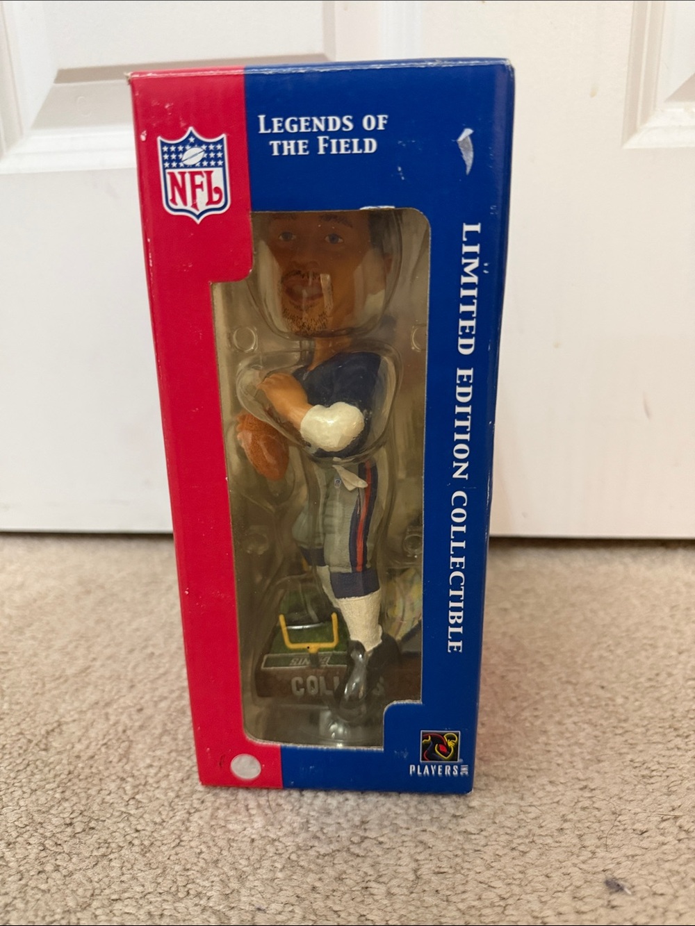 NFL Legends of the Field Collectible Kerry Collins Giants Bobblehead NIB